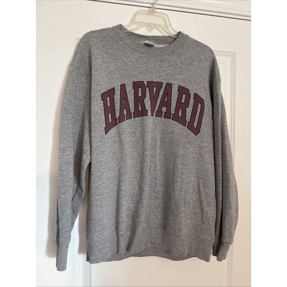 VTG Y2K Harvard University Collegiate Gray Crewneck Sweatshirt ADULT LARGE